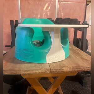 Bumbo Baby Seat with Tray - Teal and White